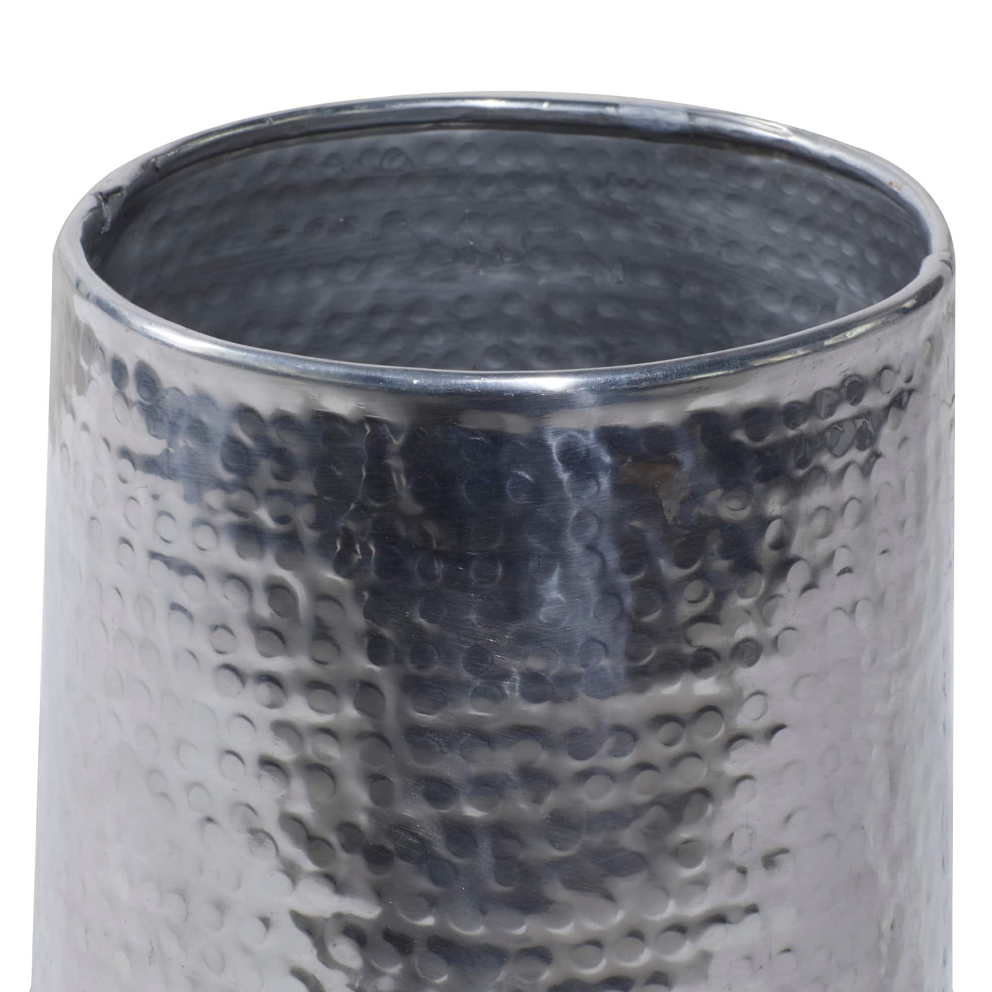 Silver Aluminum Glam Planter Set